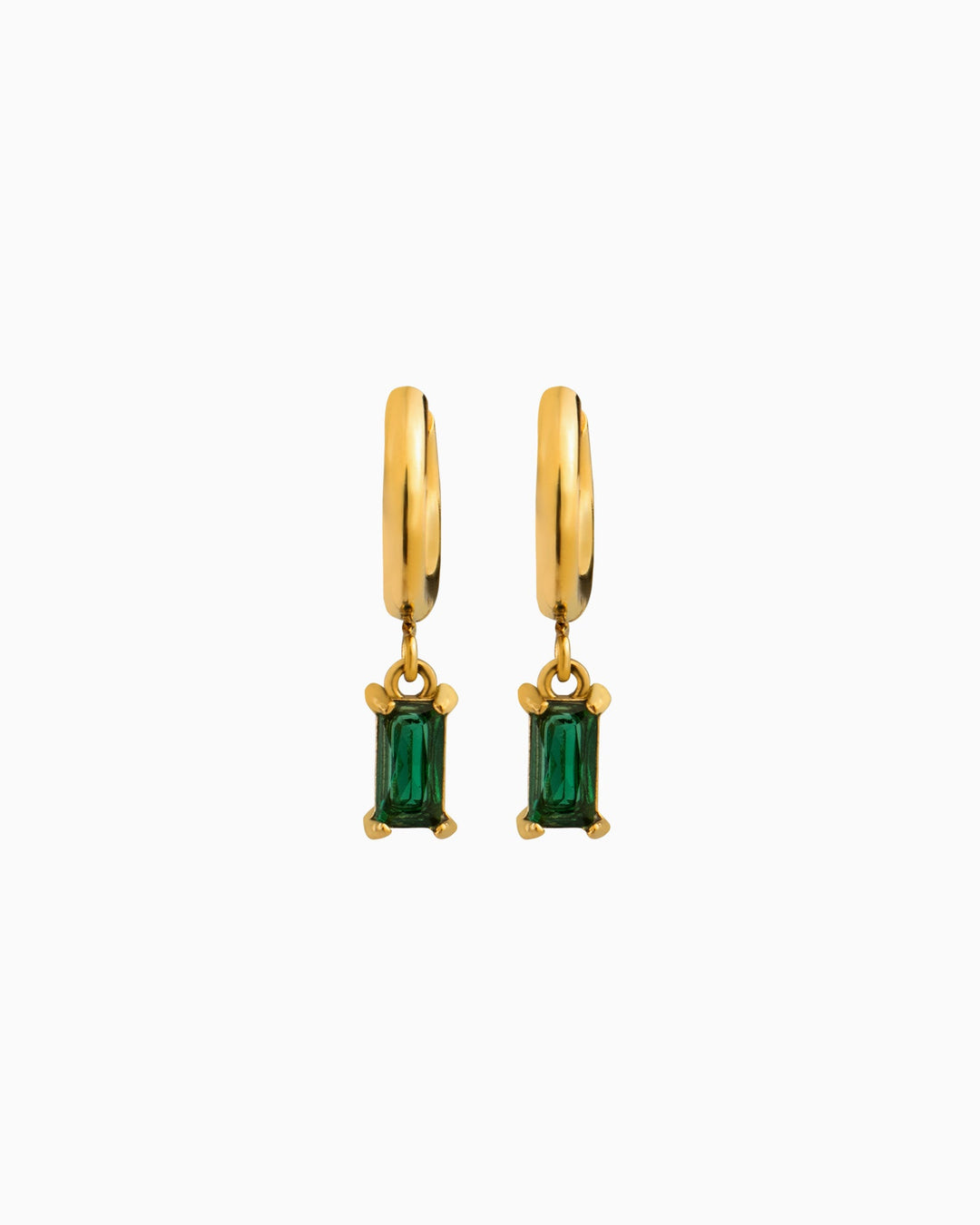 Aurora Mini Emerald Cut Pendant Hoops | Zoe Olivia Jewellery Australia
