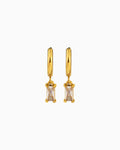 Aurora Mini Emerald Cut Pendant Hoops | Zoe Olivia Jewellery Australia