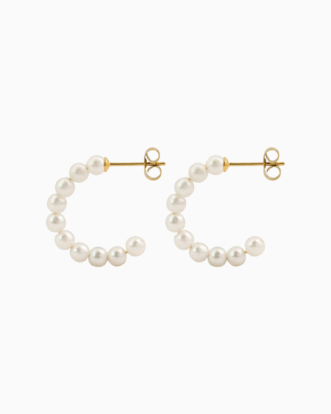Opaline Mini Pearl Stud Hoops | Zoe Olivia Jewellery Australia