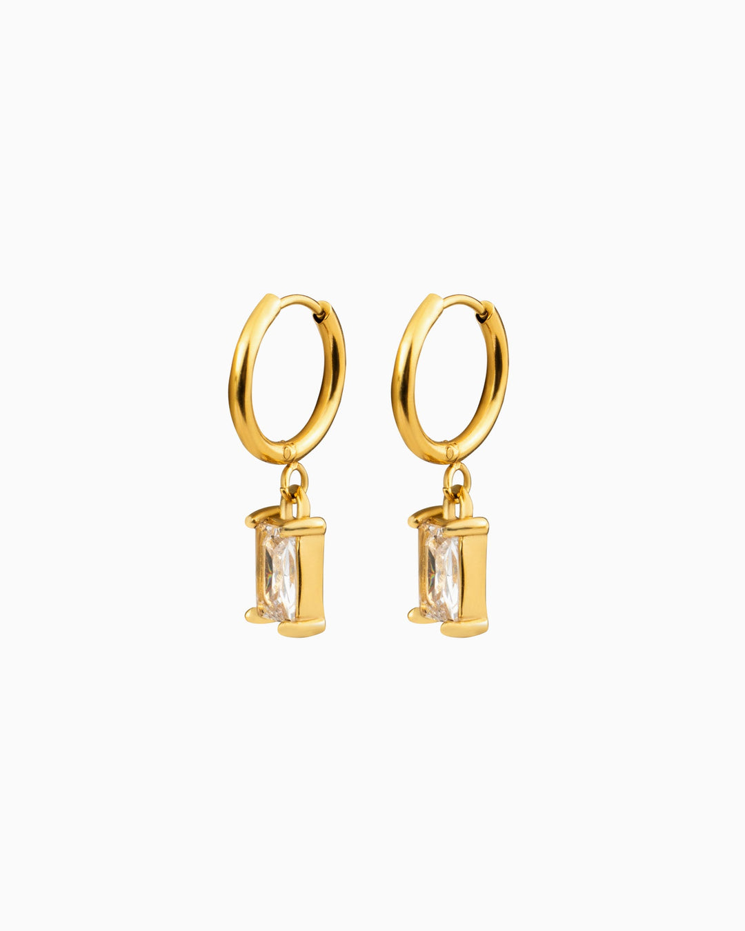 Aurora Large Emerald Cut Pendant Hoops | Zoe Olivia Jewellery Australia