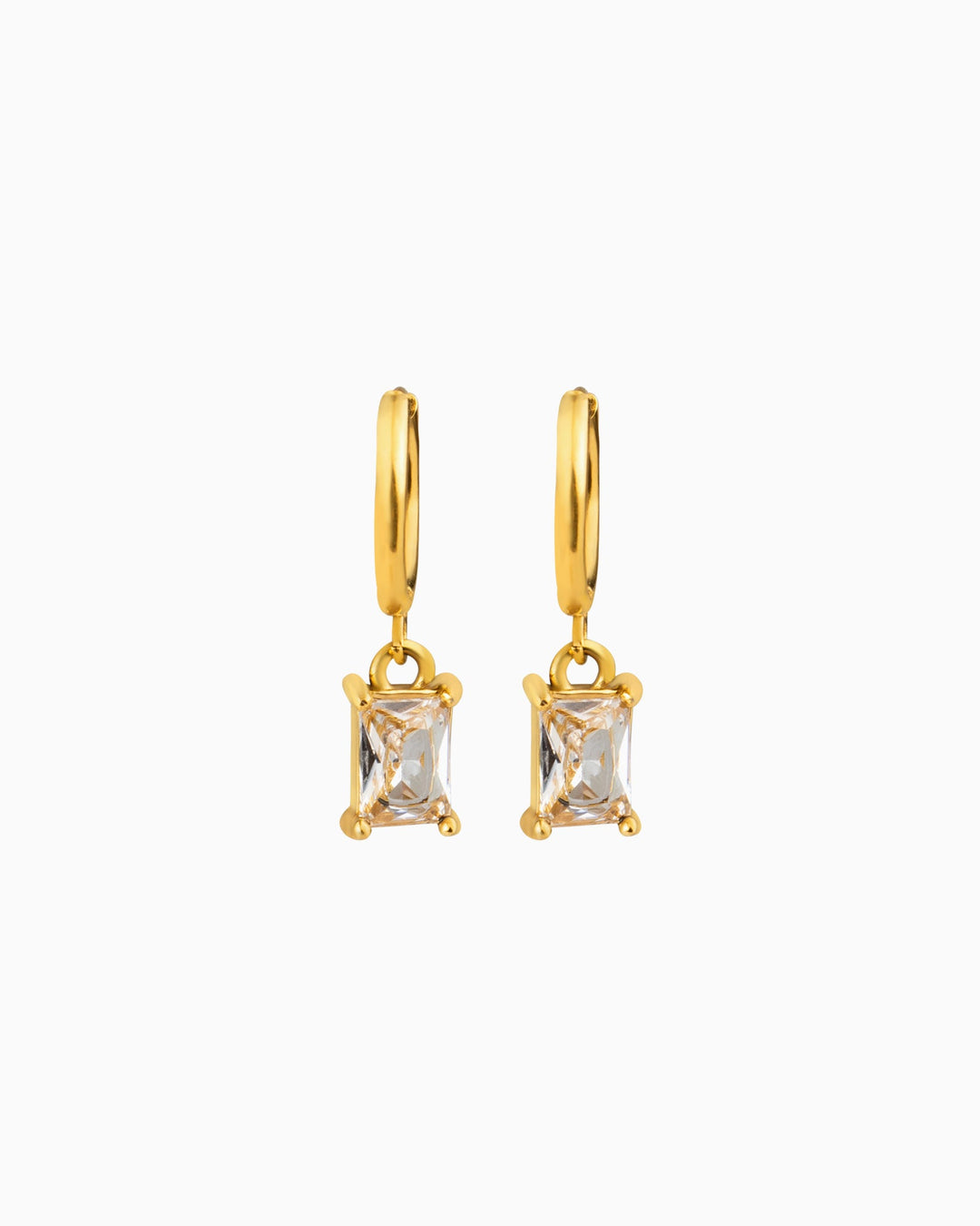 Aurora Large Emerald Cut Pendant Hoops | Zoe Olivia Jewellery Australia