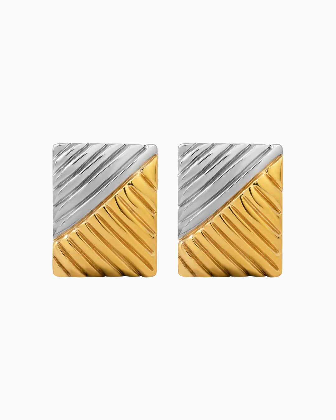 Dunes Bold Two-Tone Textured Stud Earrings | Zoe Olivia Jewellery Australia