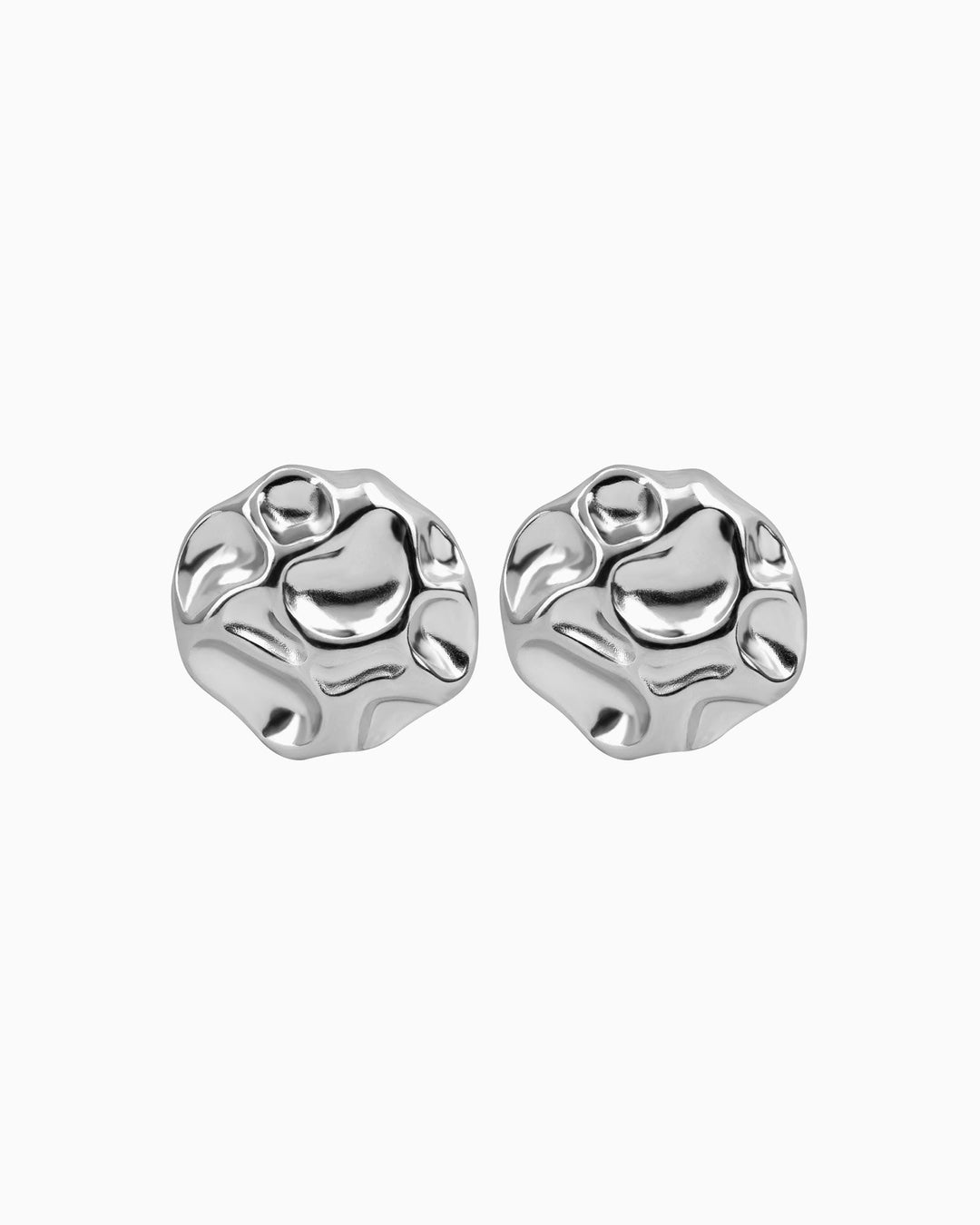 Cascada Round Hammered Texture Stud Earrings | Zoe Olivia Jewellery Australia