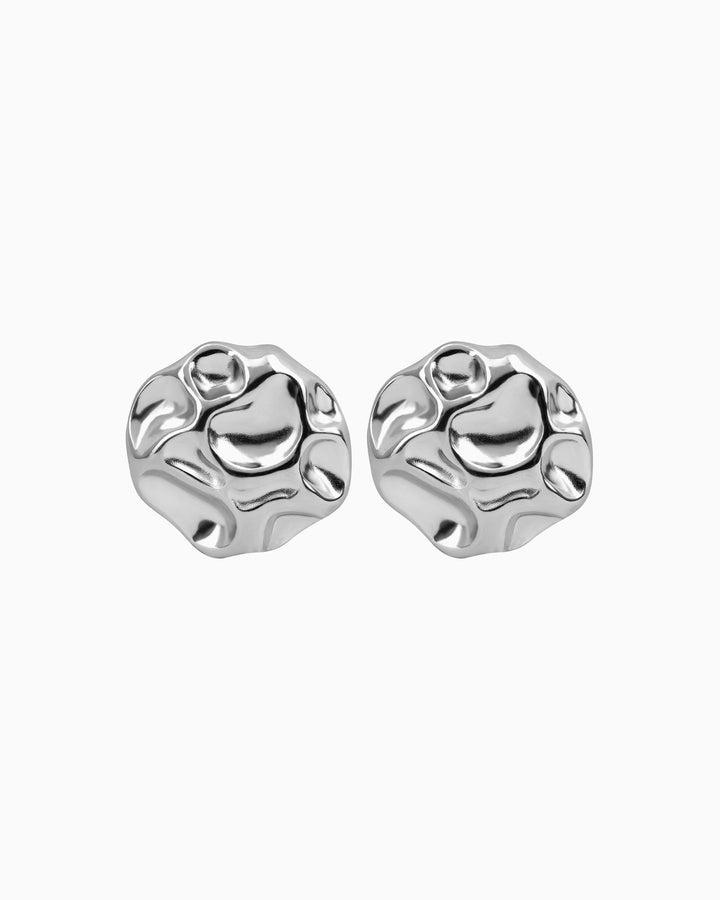 Cascada Round Hammered Texture Stud Earrings | Zoe Olivia Jewellery Australia