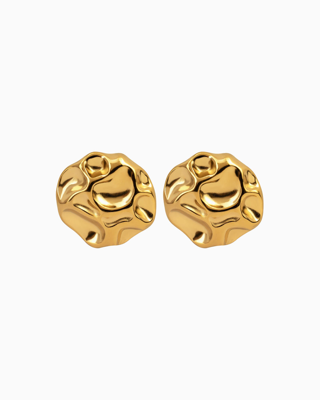 Cascada Round Hammered Texture Stud Earrings | Zoe Olivia Jewellery Australia
