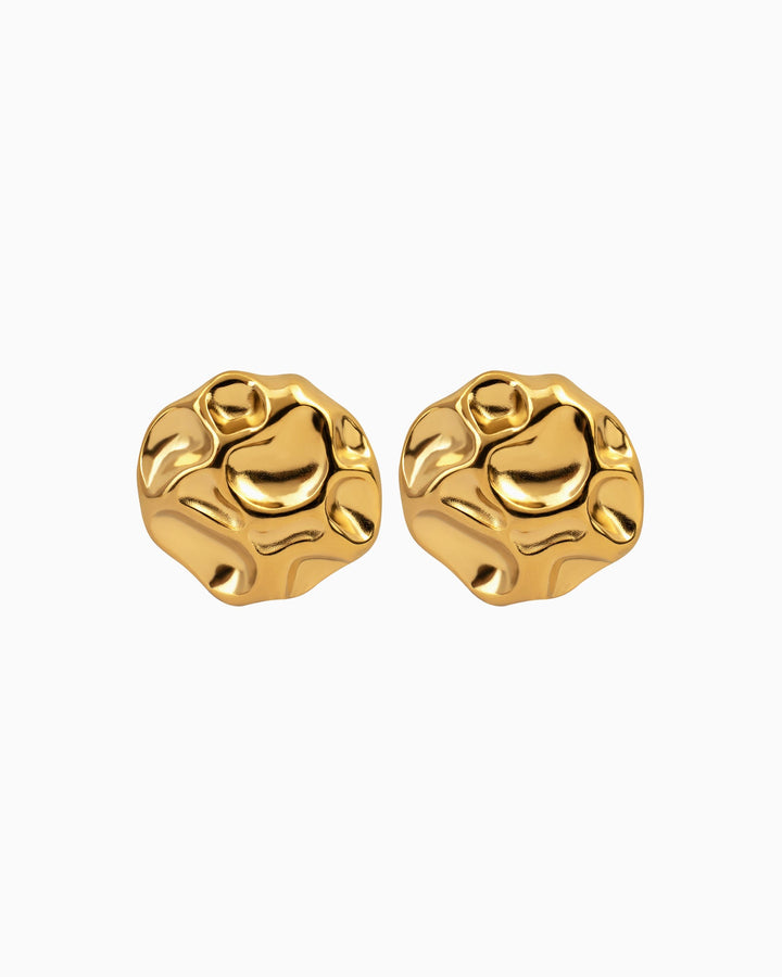 Cascada Round Hammered Texture Stud Earrings | Zoe Olivia Jewellery Australia