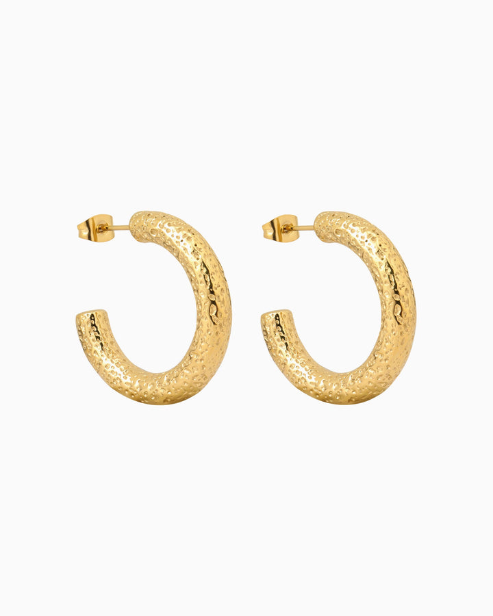 Escarpment C Shaped Textured Stud Hoops | Zoe Olivia Jewellery Australia