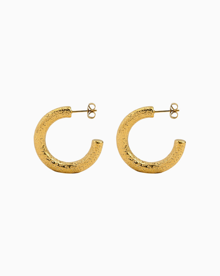 Escarpment C Shaped Textured Stud Hoops | Zoe Olivia Jewellery Australia