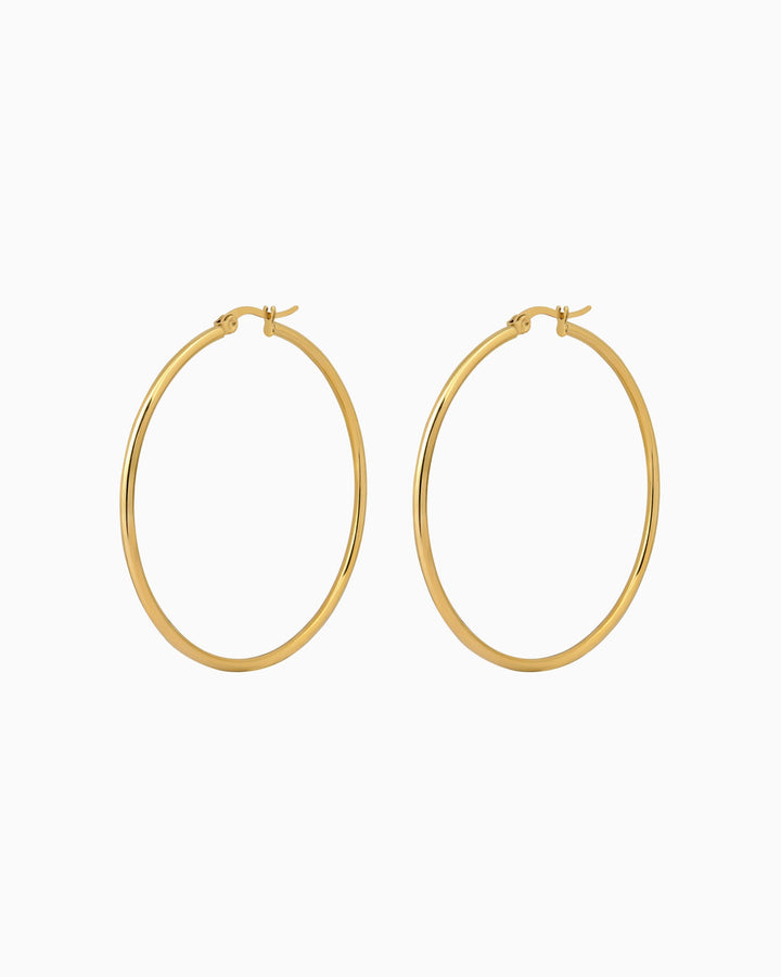 Essentials Classic Large Hinged Hoops | Zoe Olivia Jewellery Australia