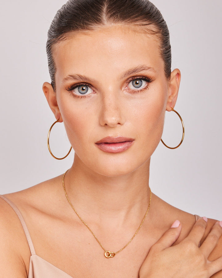 Essentials Classic Large Hinged Hoops | Zoe Olivia Jewellery Australia