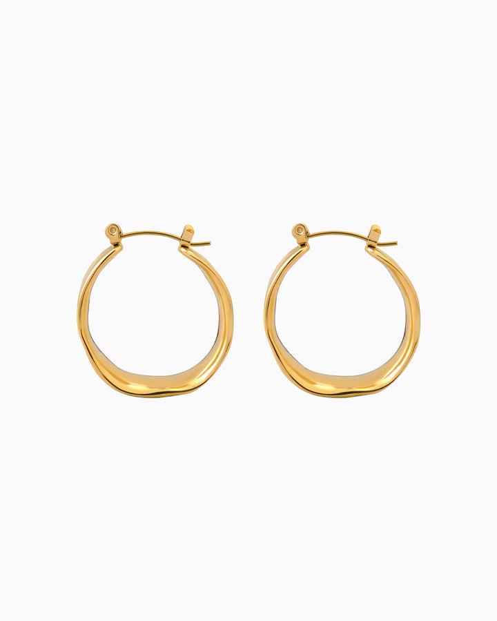 Escarpment Organic Polished Hoops | Zoe Olivia Jewellery Australia