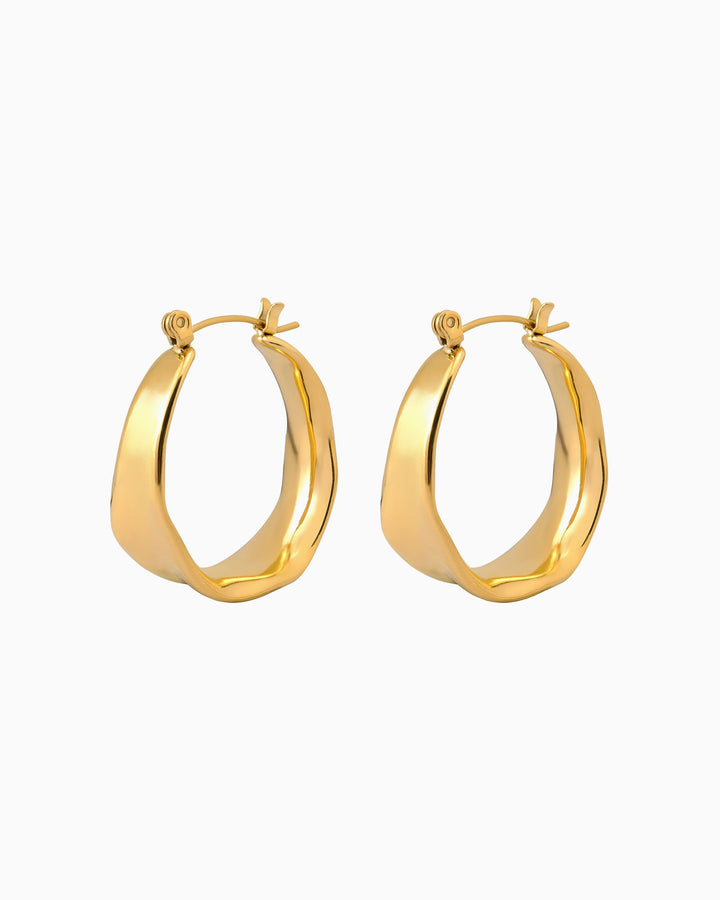 Escarpment Organic Polished Hoops | Zoe Olivia Jewellery Australia