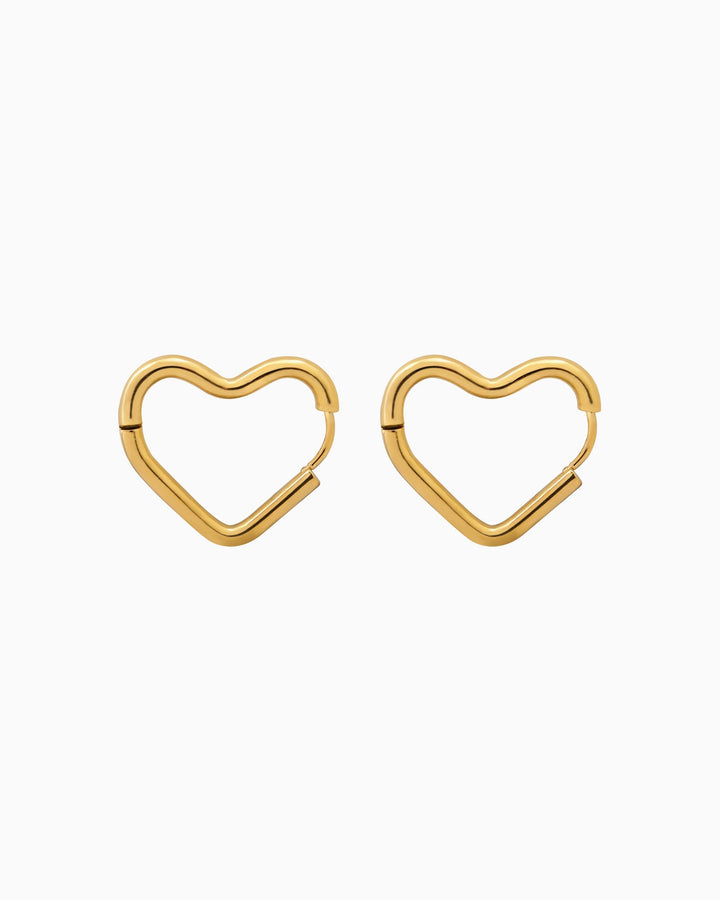 Essentials Heart Shaped Hoops | Zoe Olivia Jewellery Australia