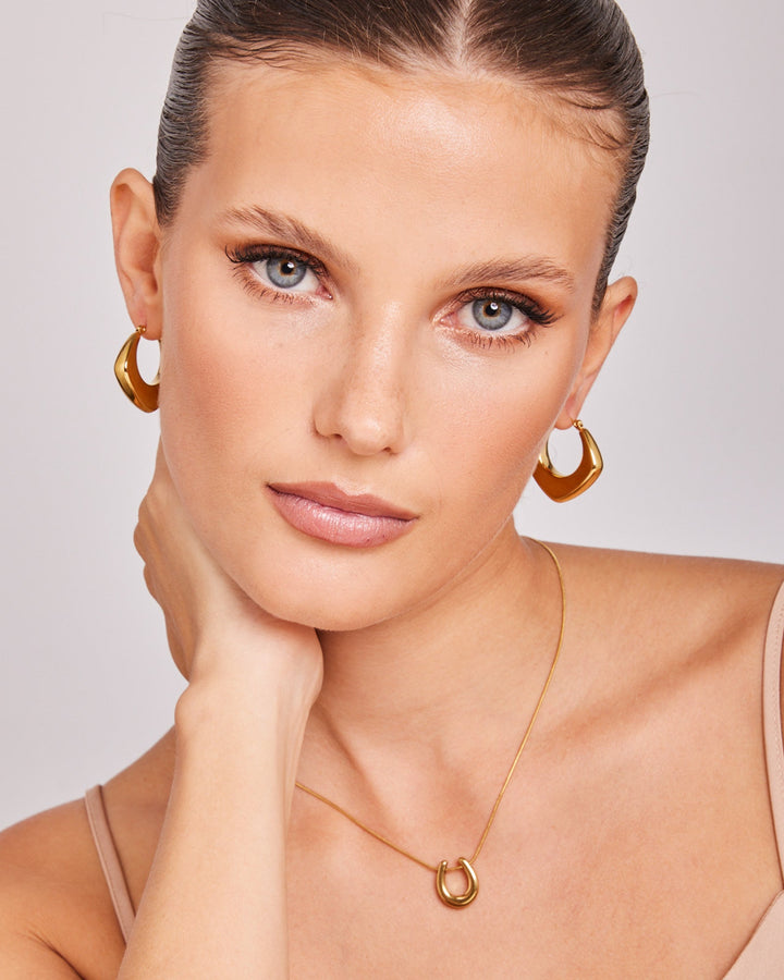 Essentials Thick Triangle Huggie Hoops | Zoe Olivia Jewellery Australia