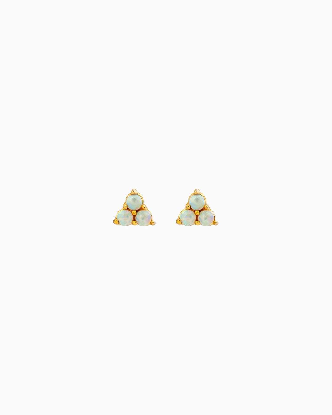 Iridescent Opal Tri-Ball Stud Earrings in Gold | Zoe Olivia Jewellery Australia