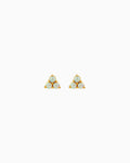 Iridescent Opal Tri-Ball Stud Earrings in Gold | Zoe Olivia Jewellery Australia