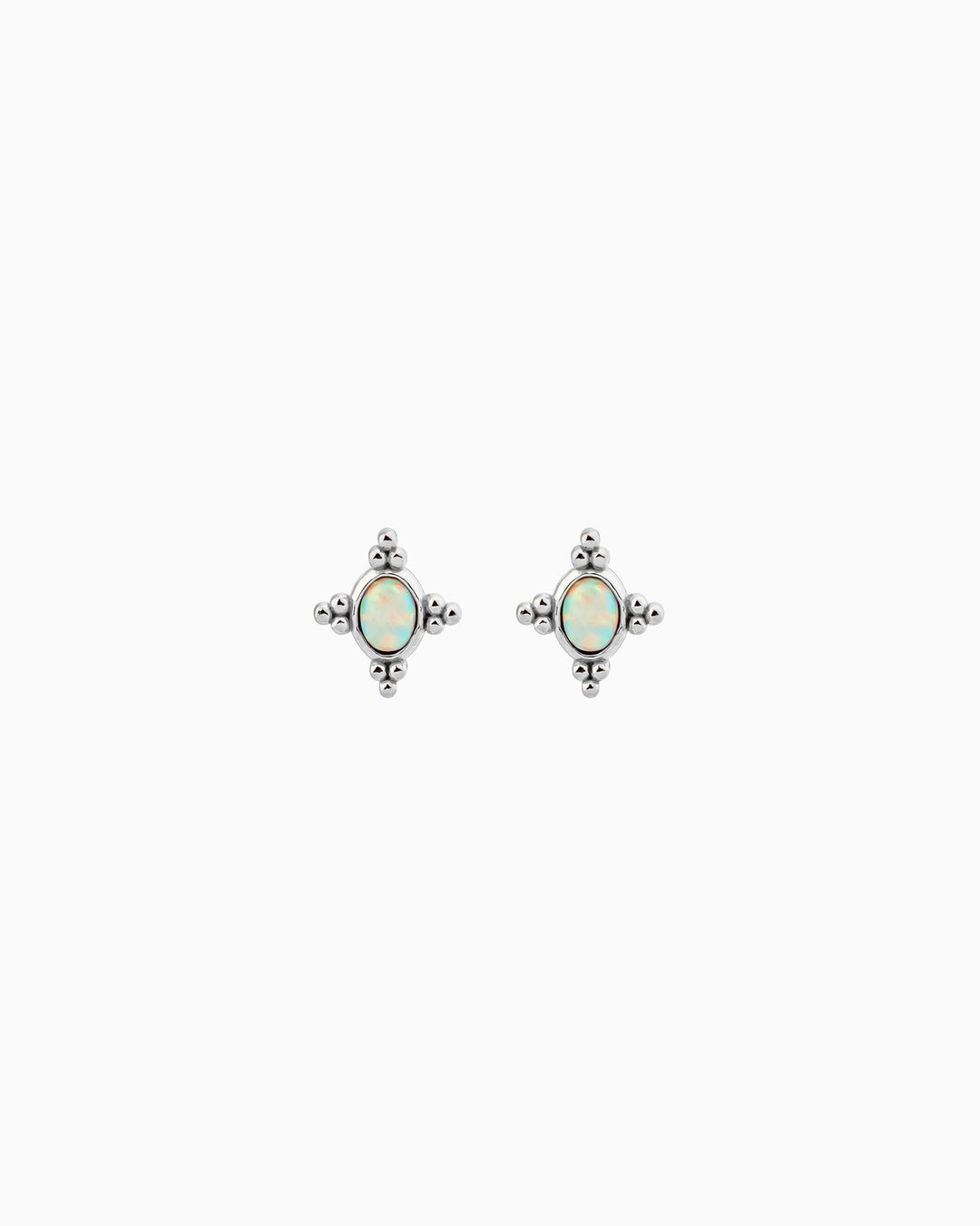 Iridescent Opal Star Stud Earrings in Silver | Zoe Olivia Jewellery Australia