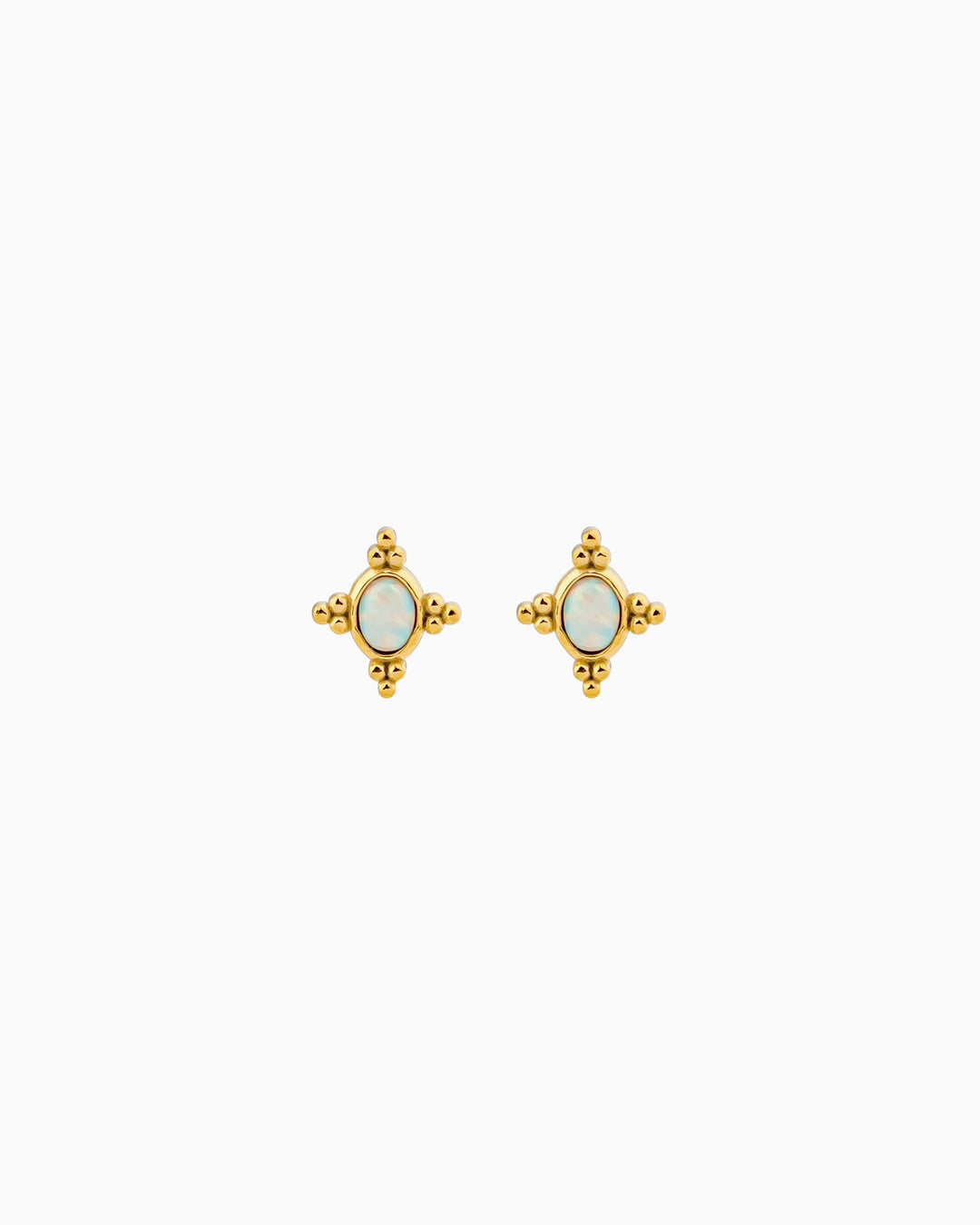 Iridescent Opal Star Stud Earrings in Gold | Zoe Olivia Jewellery Australia