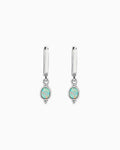 Iridescent Opal Oval Drop Earrings in Silver | Zoe Olivia Jewellery Australia