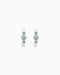 Iridescent Opal & Cubic Zirconia Huggies in Silver | Zoe Olivia Jewellery Australia