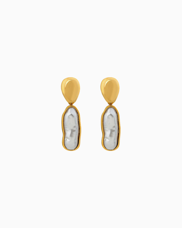 Luna Long Pearl Drop Stud Earrings | Zoe Olivia Jewellery Australia