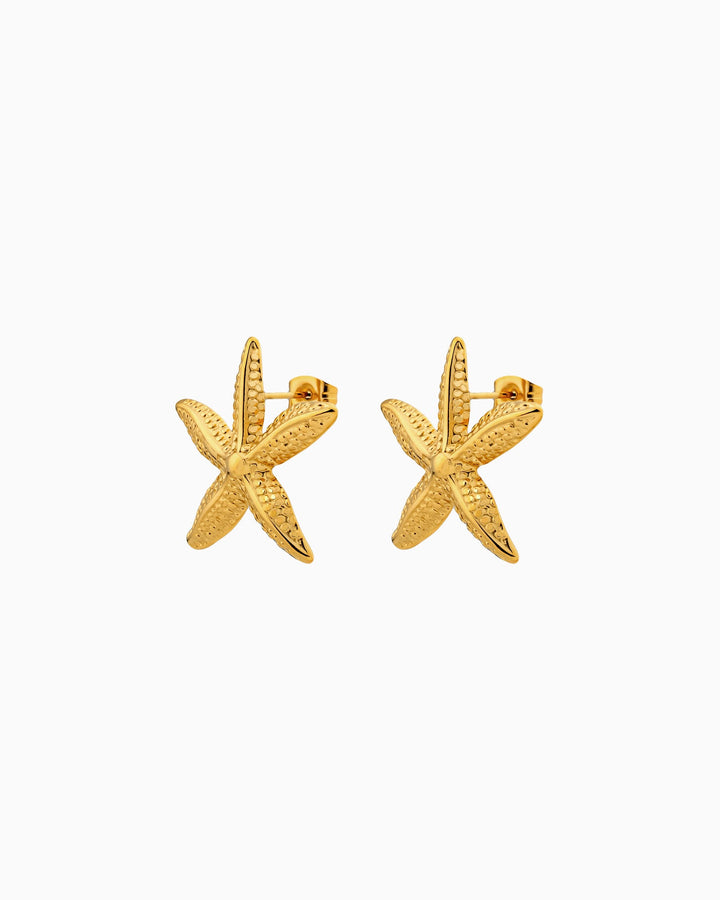 Solara Textured Starfish Stud Earrings | Zoe Olivia Jewellery Australia