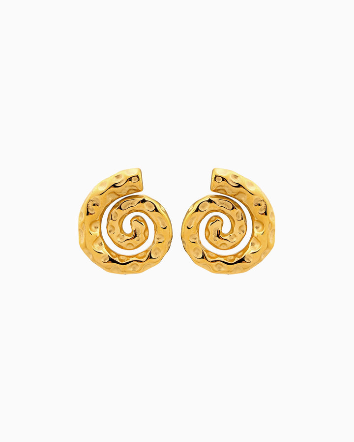 Solara Textured Spiral Stud Earrings | Zoe Olivia Jewellery Australia