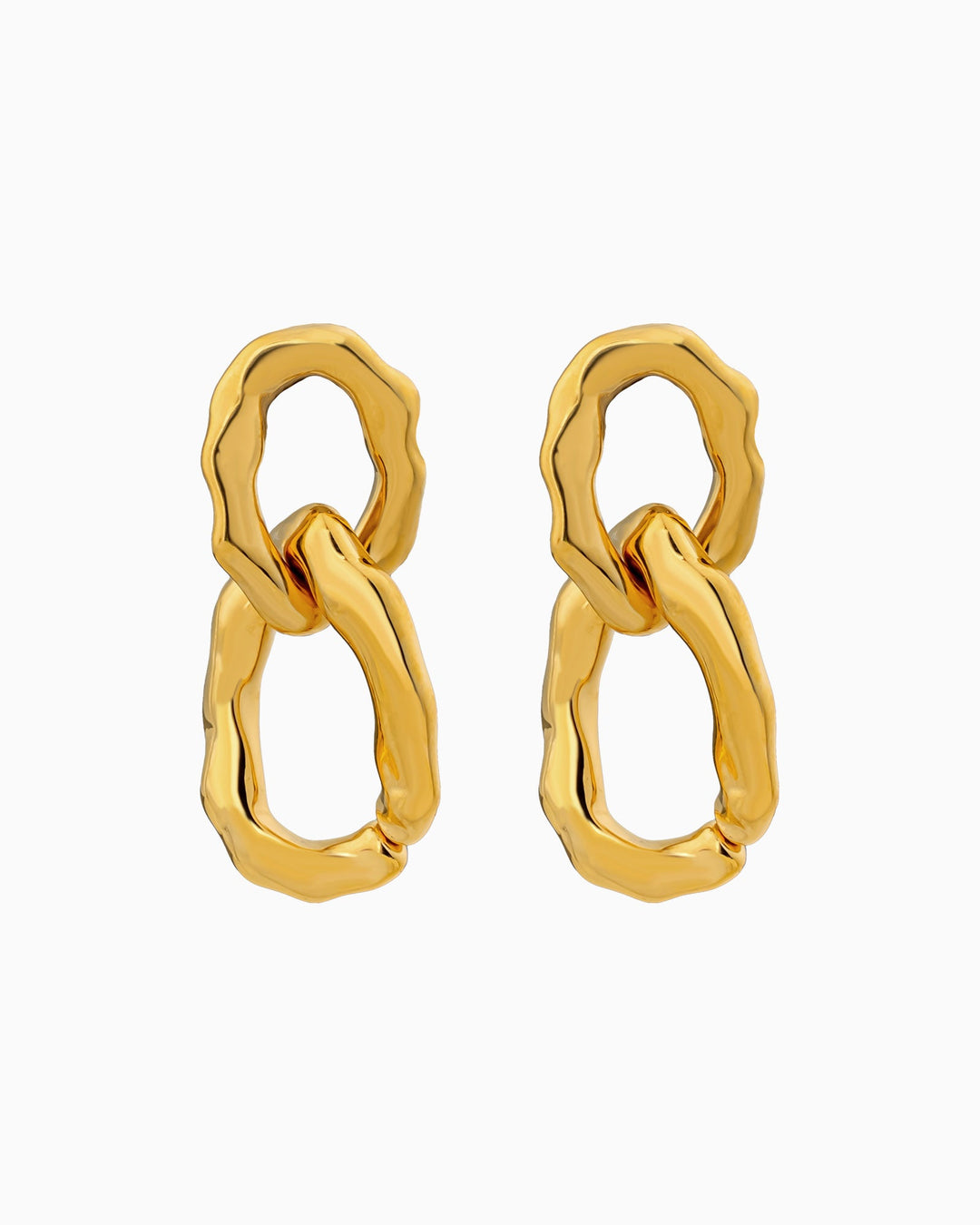 Aurelia Textured Oval Drop Stud Earrings in Gold | Zoe Olivia Jewellery Australia
