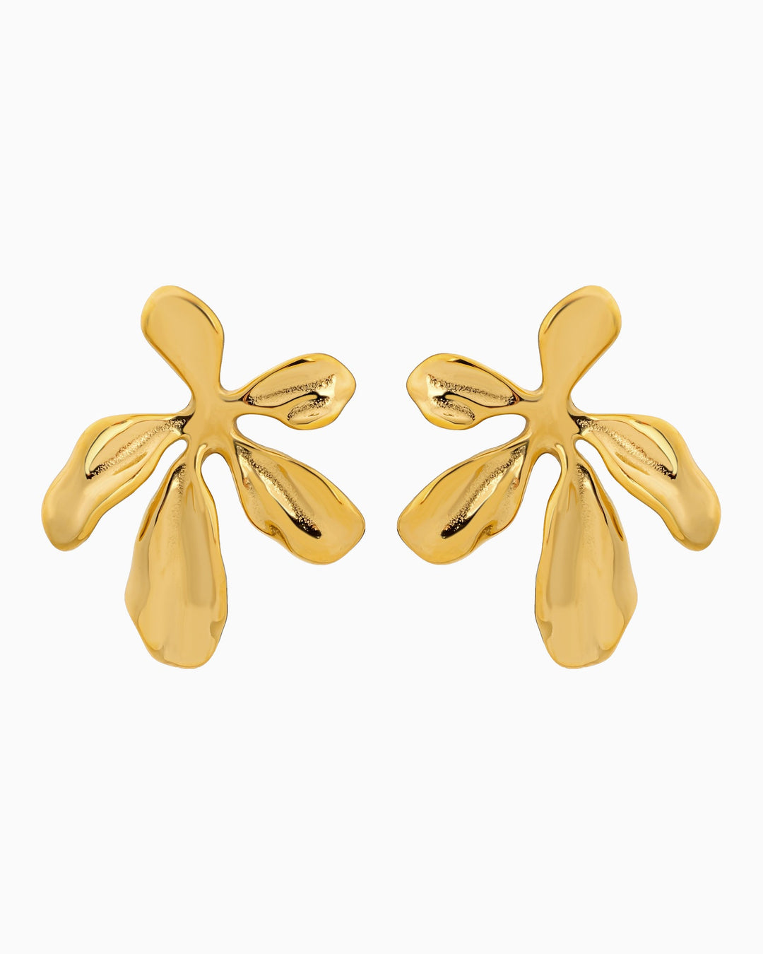 Aurelia Sculpted Flower Gold Stud Earrings | Zoe Olivia Jewellery Australia