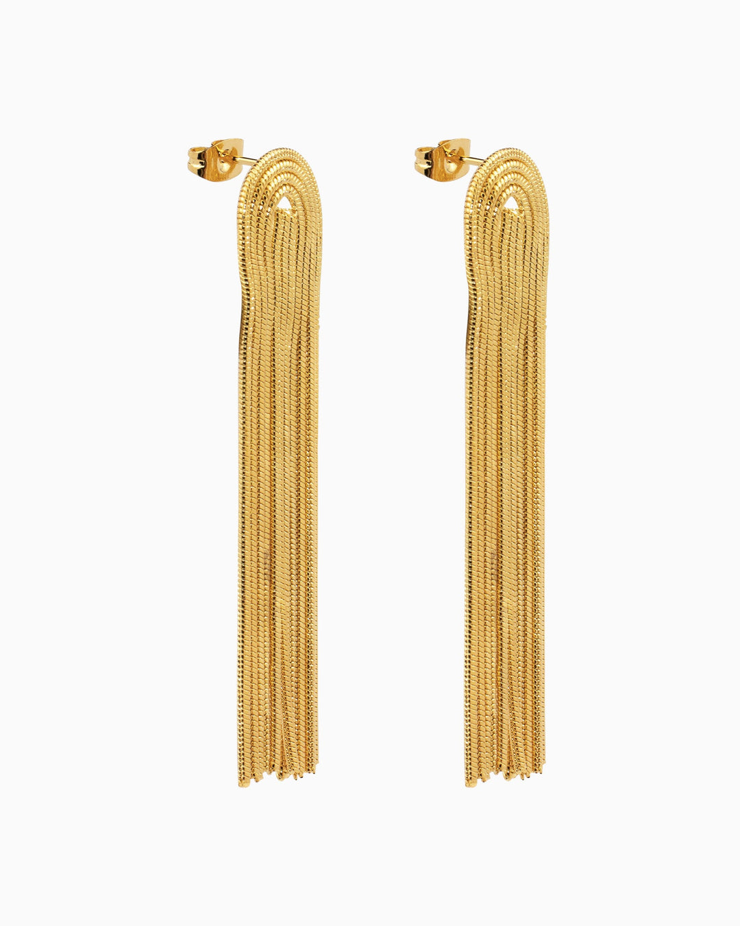Aurelia Long Tassel Gold Dangle Earrings | Zoe Olivia Jewellery Australia