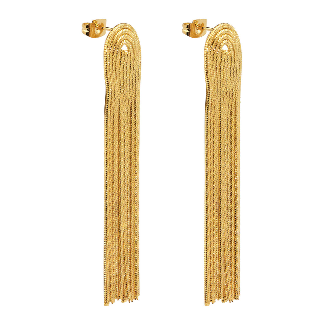 Aurelia Long Tassel Gold Dangle Earrings