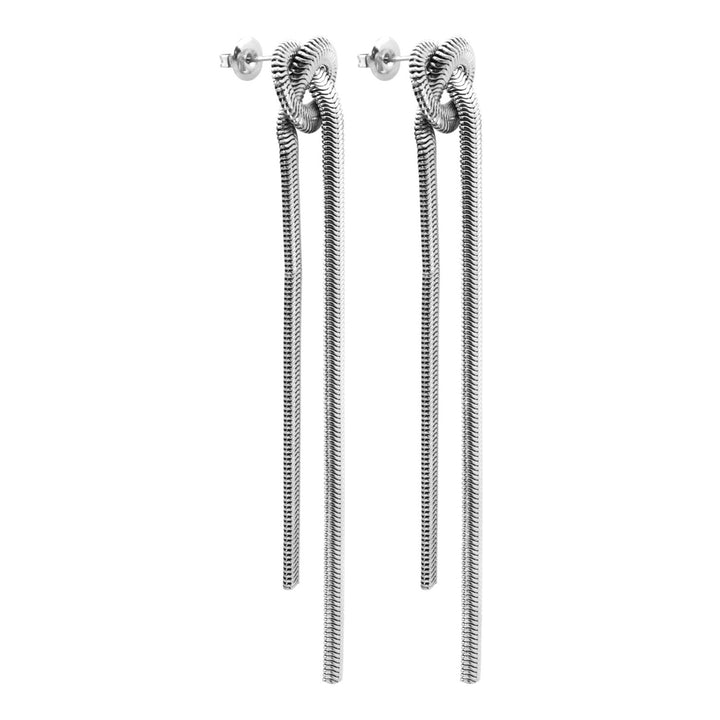 Aurelia Knotted Dangle Stud Earrings in Silver