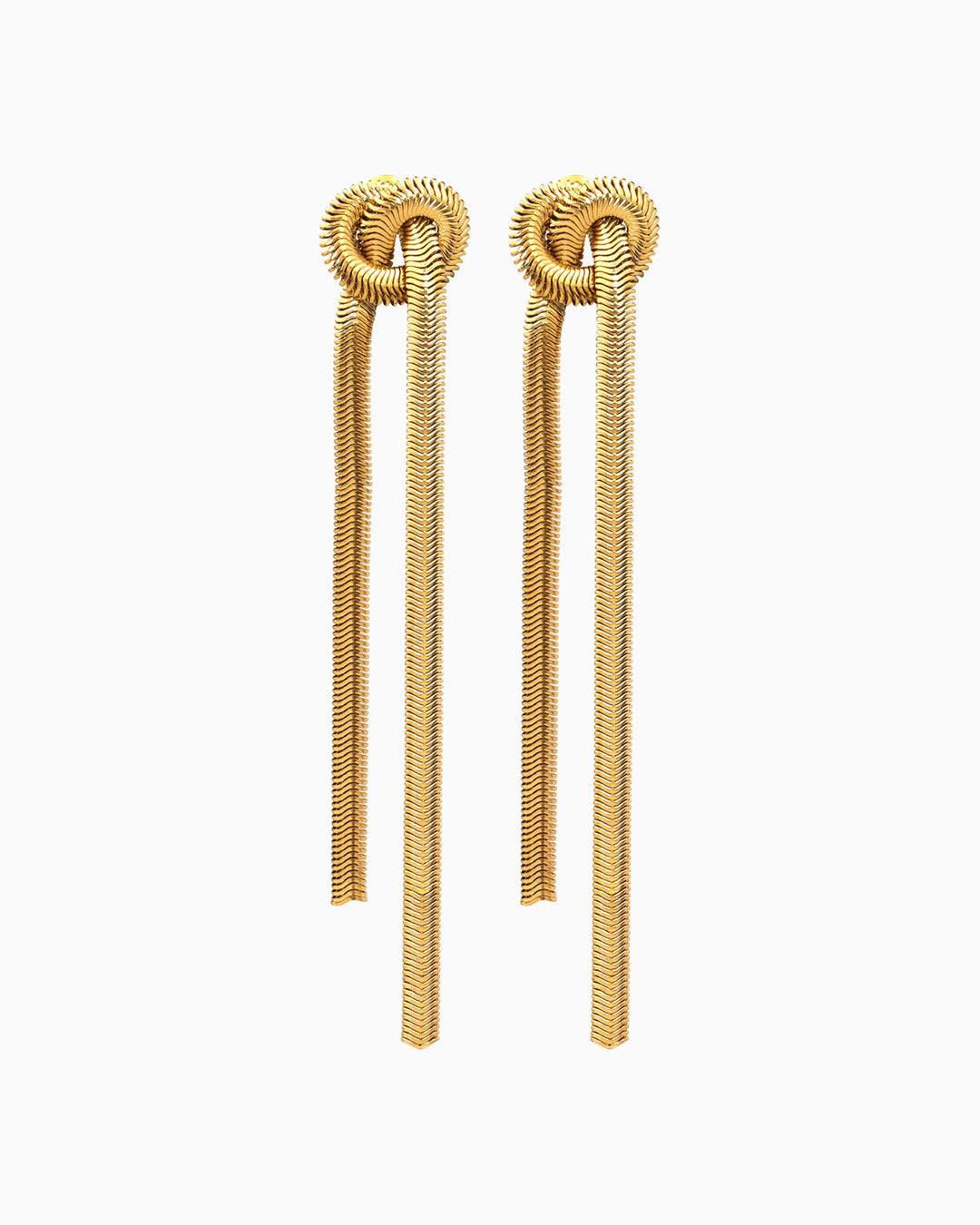 Aurelia Knotted Dangle Stud Earrings in Gold | Zoe Olivia Jewellery Australia