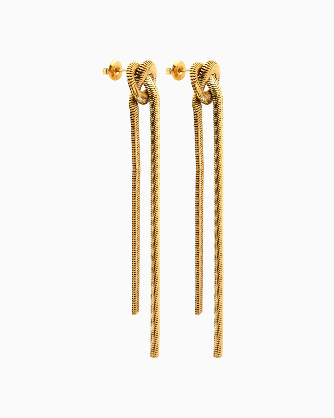 Aurelia Knotted Dangle Stud Earrings in Gold | Zoe Olivia Jewellery Australia