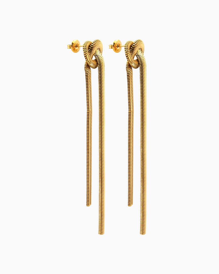 Aurelia Knotted Dangle Stud Earrings in Gold | Zoe Olivia Jewellery Australia