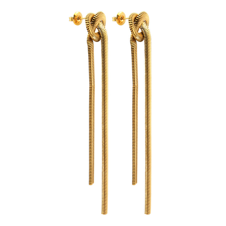 Aurelia Knotted Dangle Stud Earrings in Gold