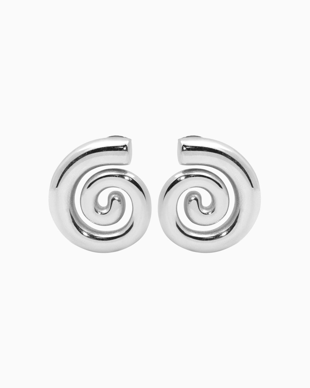 Aurelia Smooth Spiral Stud Earrings in Silver | Zoe Olivia Jewellery Australia