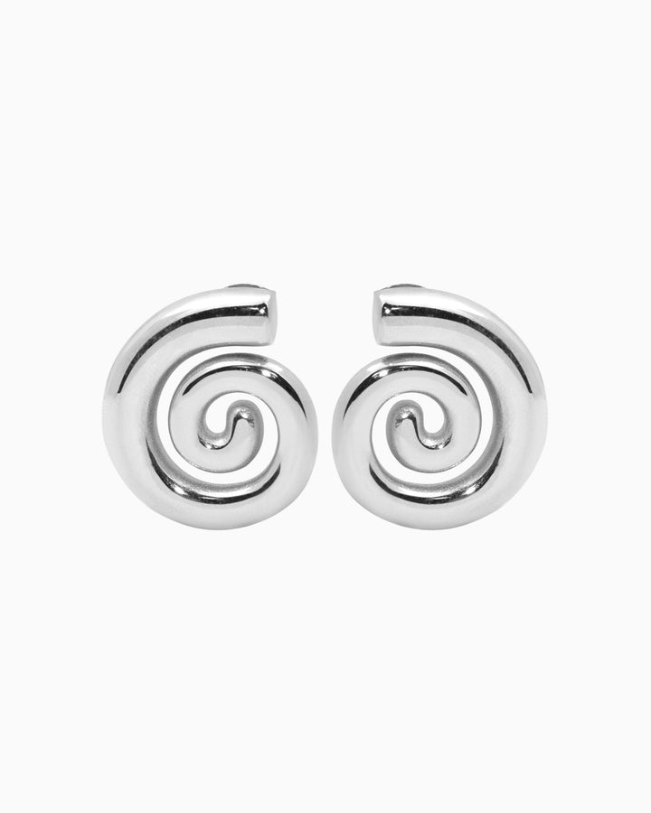 Aurelia Smooth Spiral Stud Earrings in Silver | Zoe Olivia Jewellery Australia