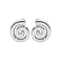 Aurelia Smooth Spiral Stud Earrings in Silver