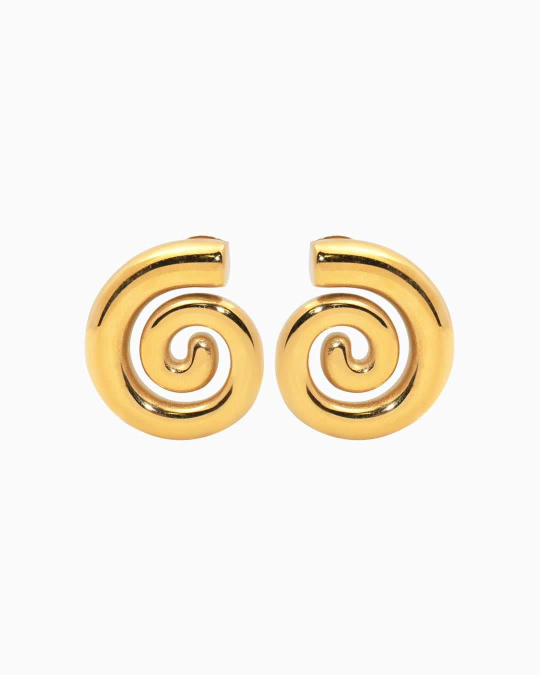 Aurelia Smooth Spiral Stud Earrings in Gold | Zoe Olivia Jewellery Australia