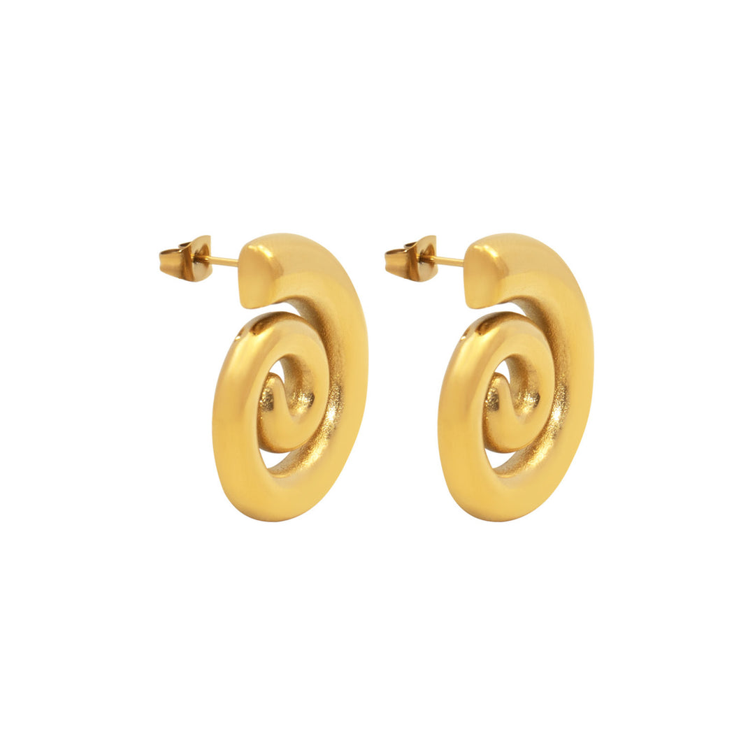 Aurelia Smooth Spiral Stud Earrings in Gold