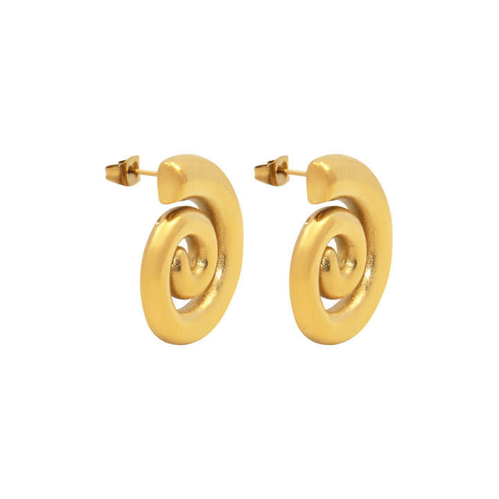 Aurelia Smooth Spiral Stud Earrings in Gold