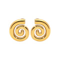 Aurelia Smooth Spiral Stud Earrings in Gold