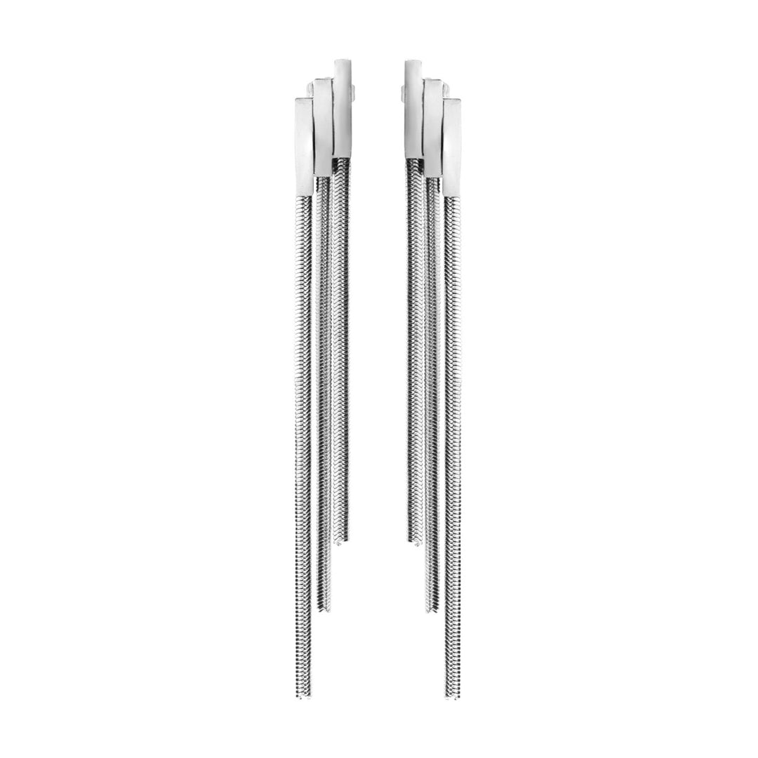 Aurelia Tiered Strand Stud Earrings in Silver