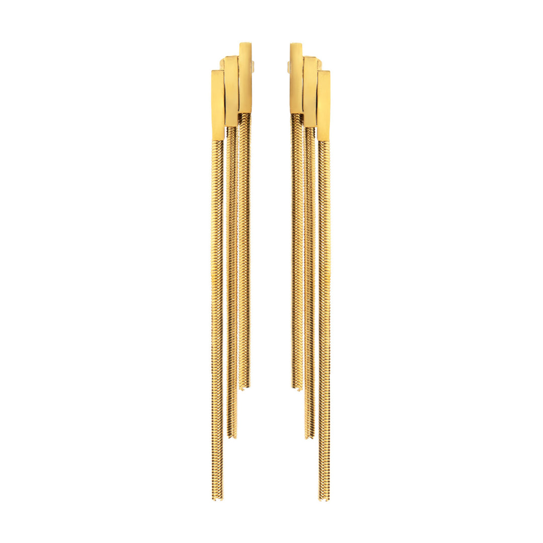 Aurelia Tiered Strand Stud Earrings in Gold
