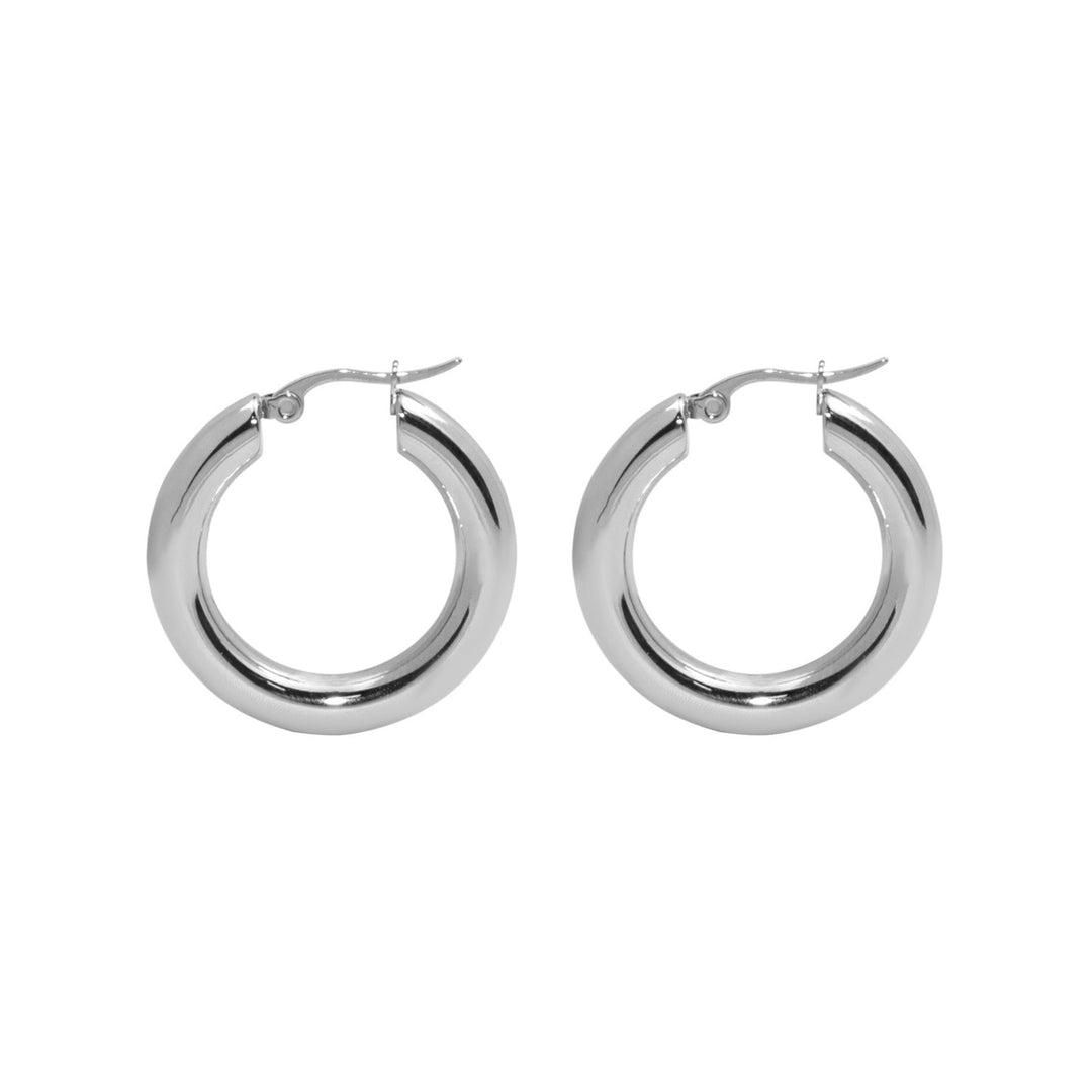 Aurelia Classic Round Hoops in Silver 31mm