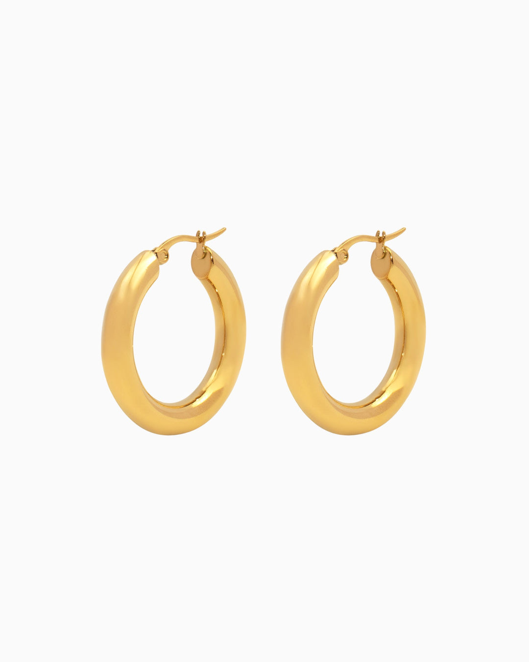 Aurelia Classic Round Hoops in Gold 31mm | Zoe Olivia Jewellery Australia