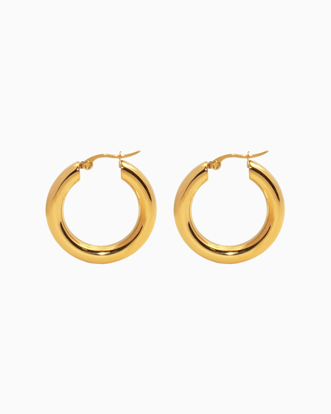 Aurelia Classic Round Hoops in Gold 31mm | Zoe Olivia Jewellery Australia