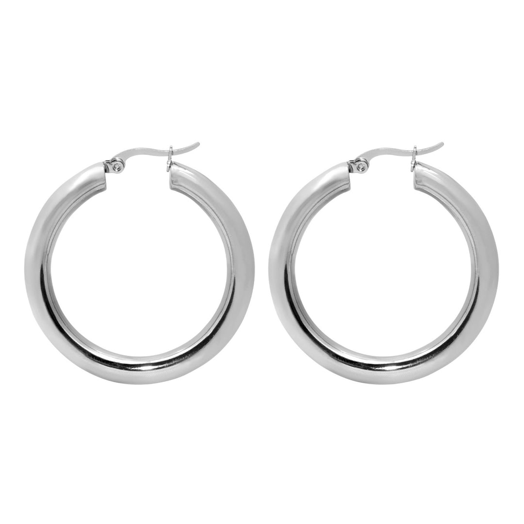 Aurelia Classic Round Hoops in Silver 41mm