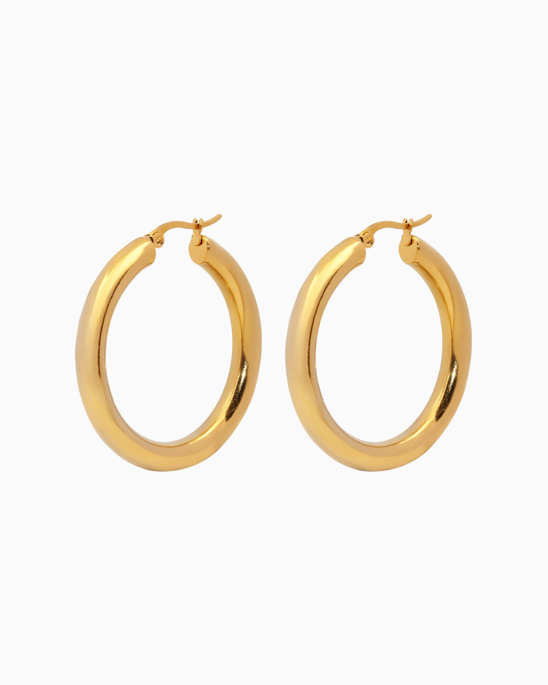 Aurelia Classic Round Hoops in Gold 41mm | Zoe Olivia Jewellery Australia